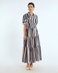 SIXDO Chiffon Flared Dress for Women